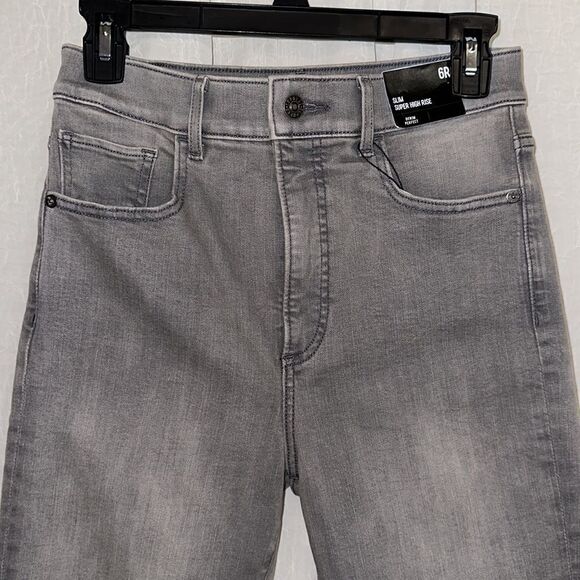 EXPRESS 6R Denim Perfect Light Gray Wash Slim High Rise Jeans - Picture 3 of 10